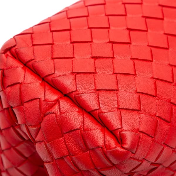 Pre-owned Bottega Veneta Small Nappa Intrecciato Olimpia Shoulder Bag Red