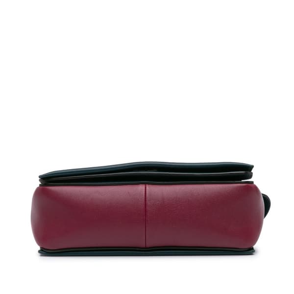 Pre-owned Celine Leather Frame Shoulder Bag Red