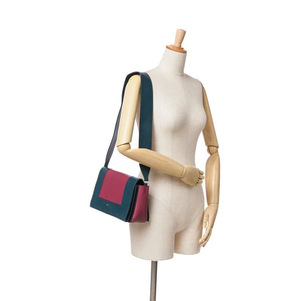 Pre-owned Celine Leather Frame Shoulder Bag Red