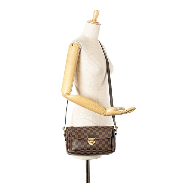 Pre-owned Louis Vuitton Damier Ebene Ravello GM Brown