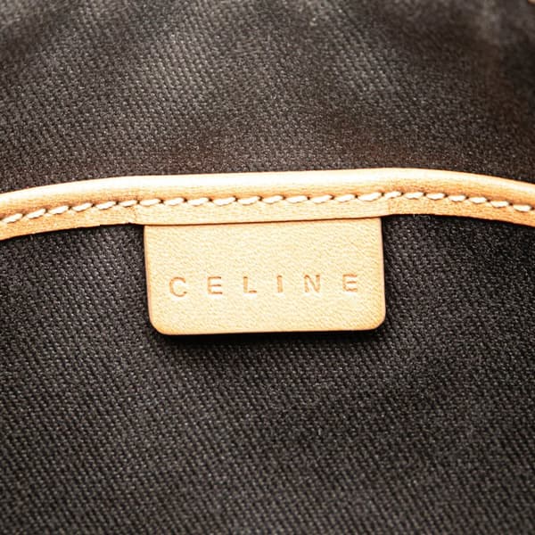 Pre-owned Celine Macadam Coated Canvas Shoulder Bag Brown
