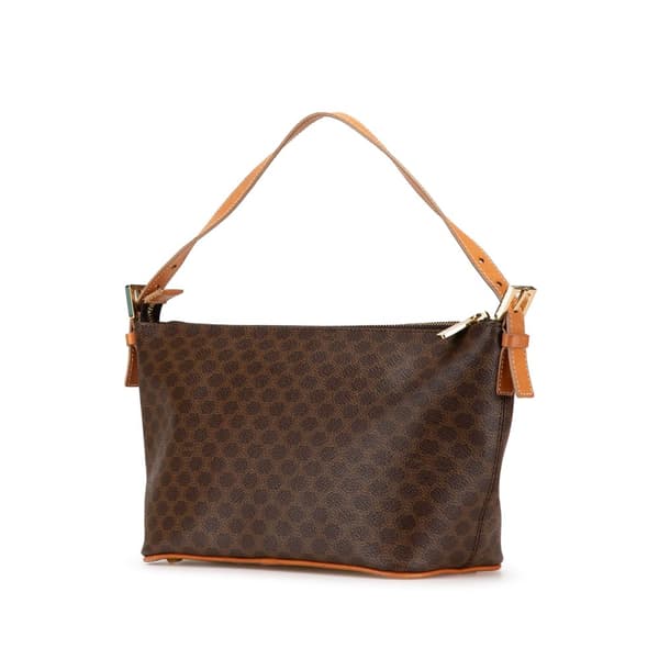 Pre-owned Celine Macadam Coated Canvas Shoulder Bag Brown