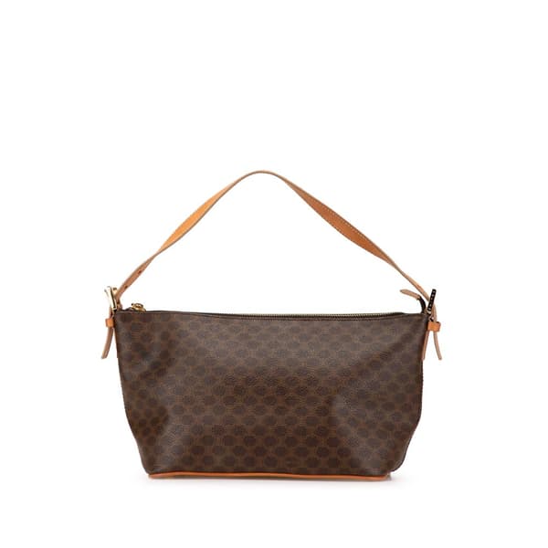 Pre-owned Celine Macadam Coated Canvas Shoulder Bag Brown