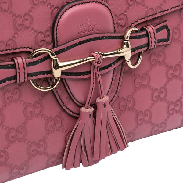 Pre-owned Gucci Medium Guccissima Emily Shoulder Bag Pink