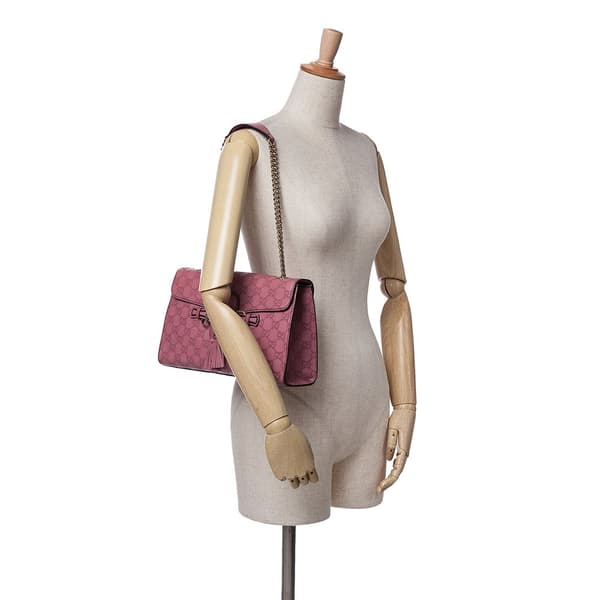 Pre-owned Gucci Medium Guccissima Emily Shoulder Bag Pink