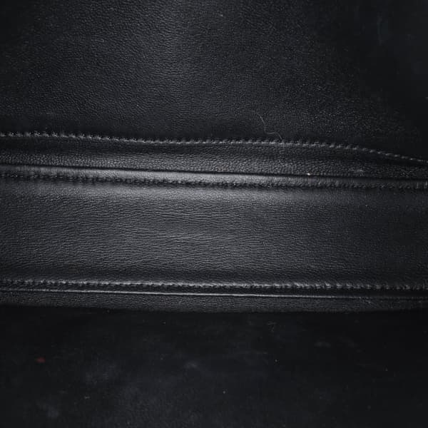 Pre-owned Celine Shiny Calfskin Triomphe Claude Shoulder Bag Black