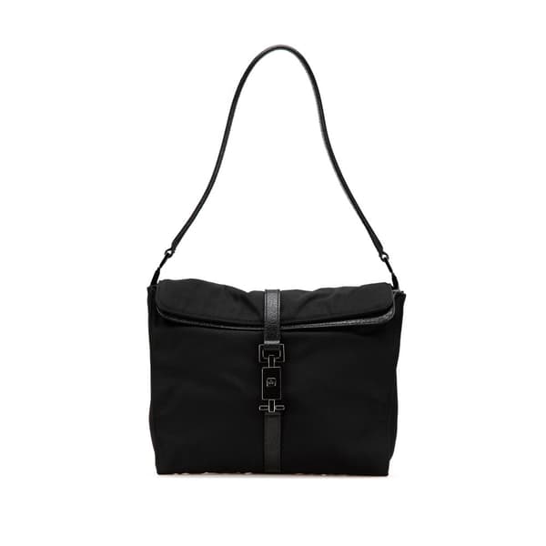 Pre-owned Gucci Nylon Jackie Shoulder Bag Black