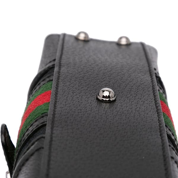 Pre-owned Gucci Small GG Canvas Web Treasure Shoulder Bag Black