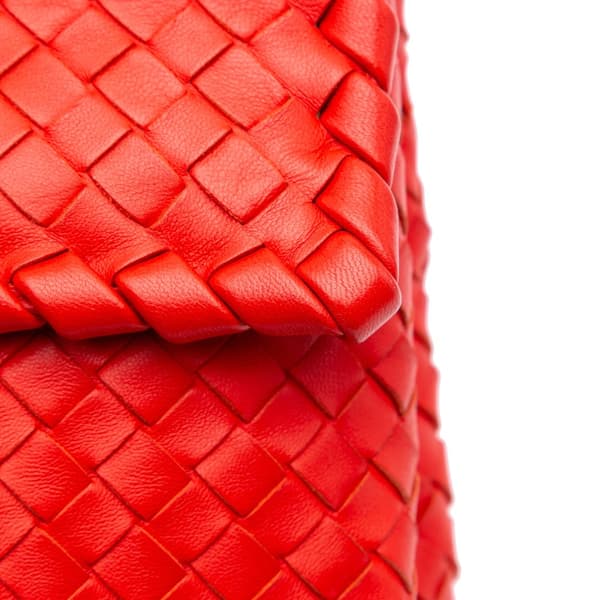 Pre-owned Bottega Veneta Large Nappa Intrecciato Olimpia Shoulder Bag Red