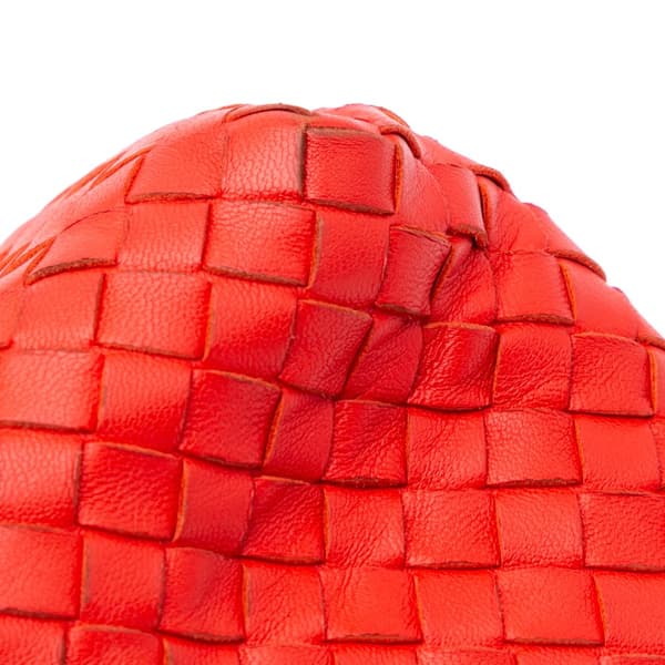 Pre-owned Bottega Veneta Large Nappa Intrecciato Olimpia Shoulder Bag Red