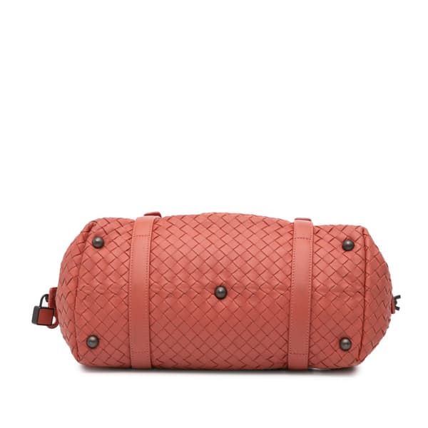 Pre-owned Bottega Veneta Nappa Intrecciato Montaigne Shoulder Bag Red