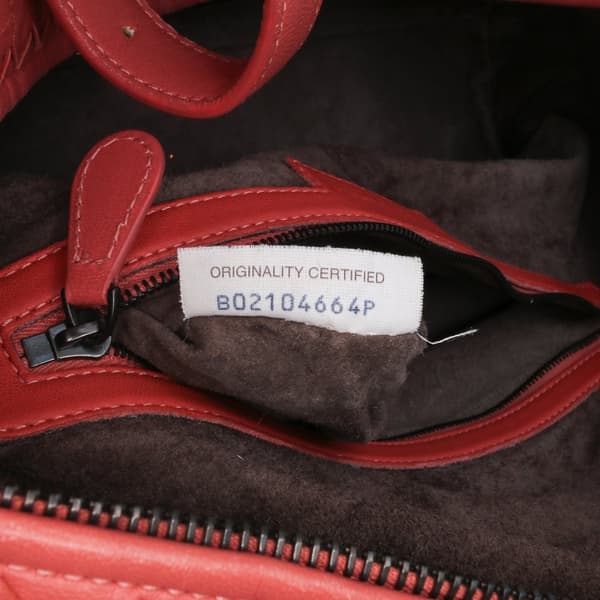 Pre-owned Bottega Veneta Nappa Intrecciato Montaigne Shoulder Bag Red