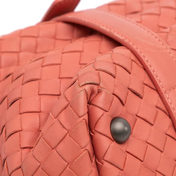 Pre-owned Bottega Veneta Nappa Intrecciato Montaigne Shoulder Bag Red