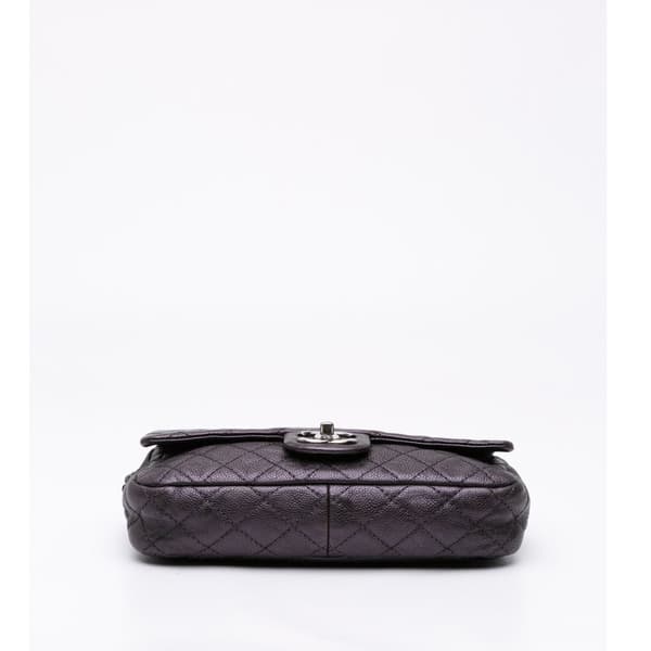 Pre-owned Chanel Jumbo Quilted Caviar Easy Flap Purple
