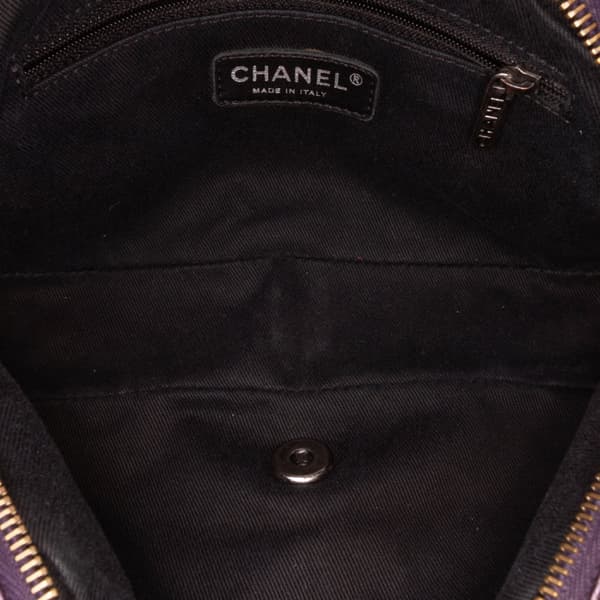 Pre-owned Chanel Jumbo Quilted Caviar Easy Flap Purple