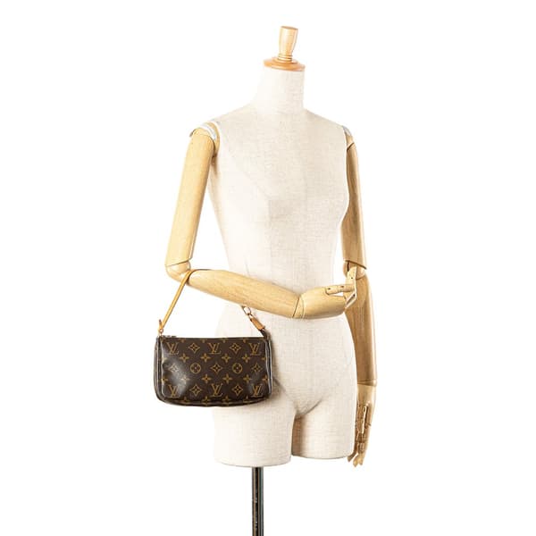 Pre-owned Louis Vuitton Monogram Pochette Accessoires Brown