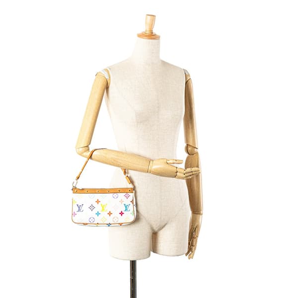 Pre-owned Louis Vuitton Monogram Multicolore Pochette Accessoires White