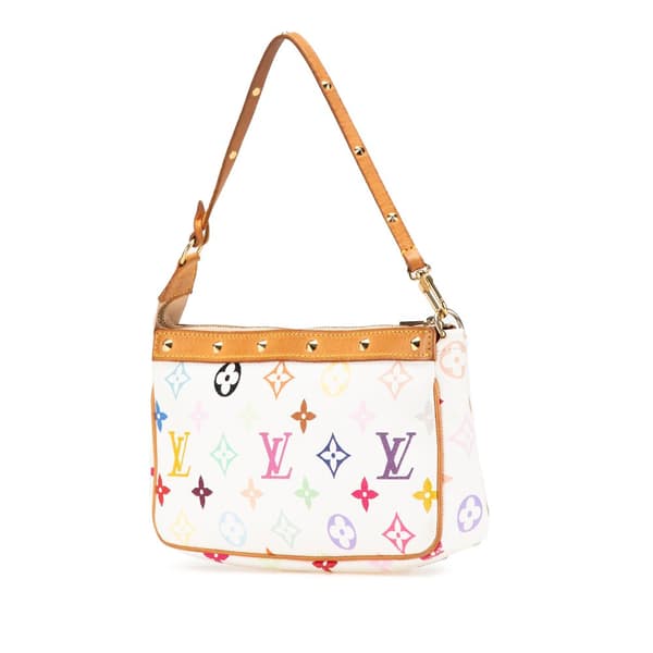 Pre-owned Louis Vuitton Monogram Multicolore Pochette Accessoires White