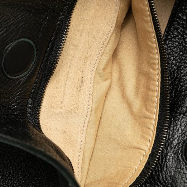 Pre-owned Bottega Veneta Leather Intrecciato Strap Shoulder Bag Black
