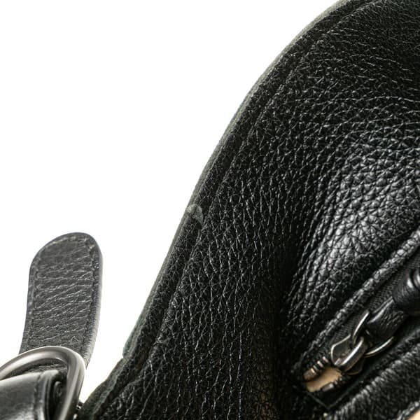 Pre-owned Bottega Veneta Leather Intrecciato Strap Shoulder Bag Black