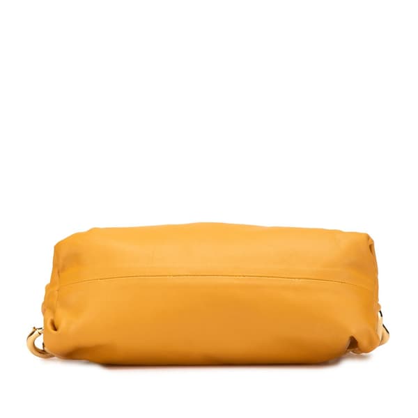 Pre-owned Bottega Veneta Lambskin Chain Pouch Yellow