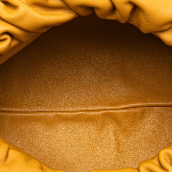 Pre-owned Bottega Veneta Lambskin Chain Pouch Yellow