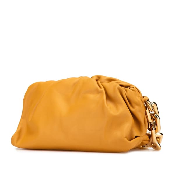 Pre-owned Bottega Veneta Lambskin Chain Pouch Yellow