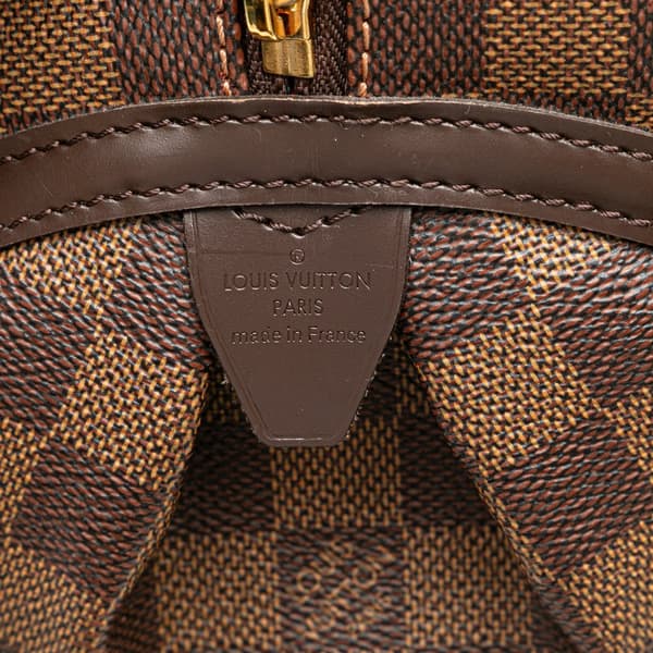 Pre-owned Louis Vuitton Damier Ebene Rivington GM Brown