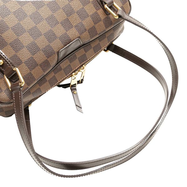 Pre-owned Louis Vuitton Damier Ebene Rivington GM Brown
