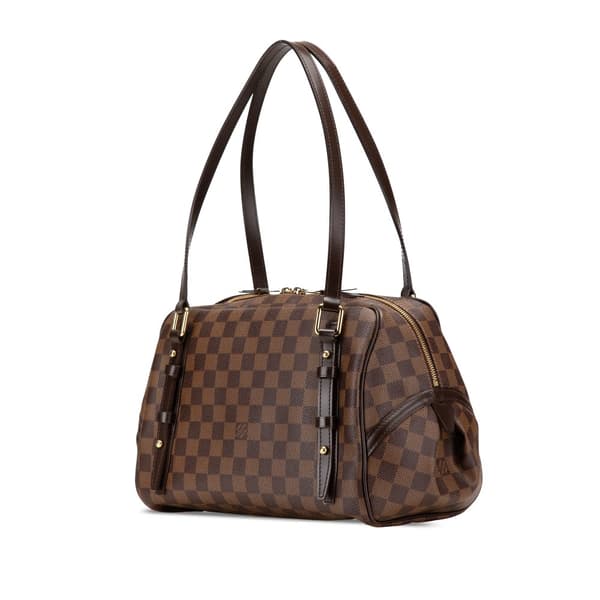 Pre-owned Louis Vuitton Damier Ebene Rivington GM Brown