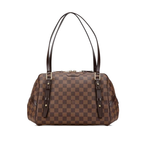 Pre-owned Louis Vuitton Damier Ebene Rivington GM Brown