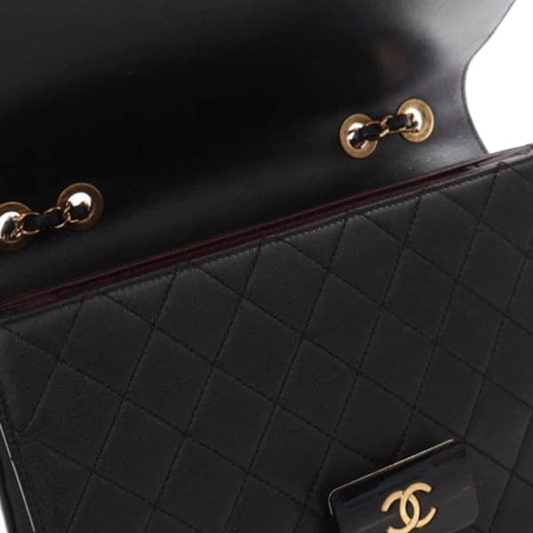Pre-owned Chanel Large Sheepskin Beauty Lock Flap Black