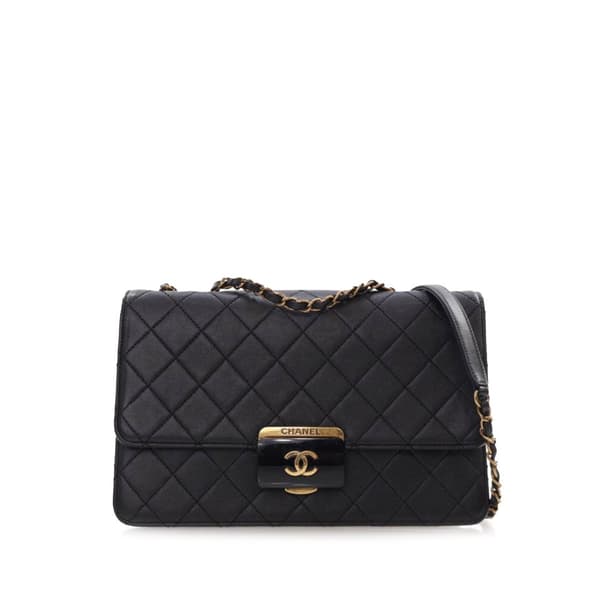 Pre-owned Chanel Large Sheepskin Beauty Lock Flap Black