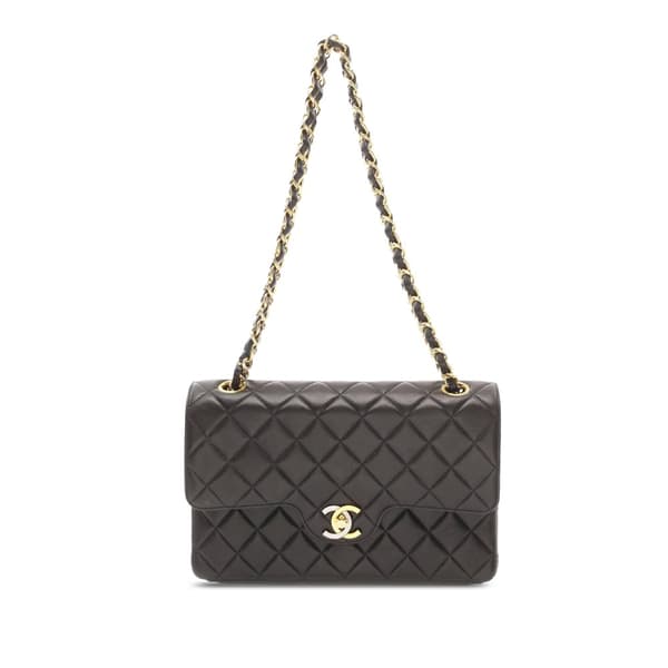 Pre-owned Chanel Small Quilted Lambskin CC Double Flap Black