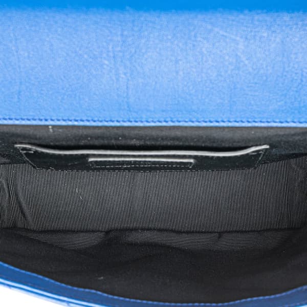 Pre-owned Saint Laurent Medium Matelasse Sheepskin Monogram Envelope Shoulder Bag Blue