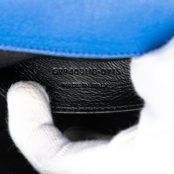Pre-owned Saint Laurent Medium Matelasse Sheepskin Monogram Envelope Shoulder Bag Blue