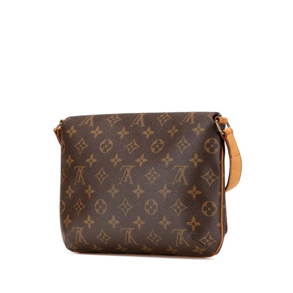Pre-owned Louis Vuitton Monogram Musette Tango Short Strap Brown