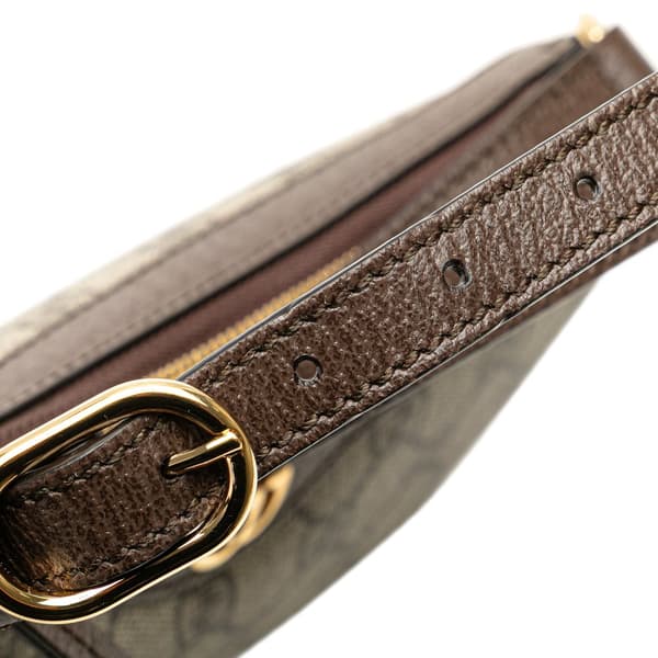 Pre-owned Gucci Small GG Supreme Ophidia Shoulder Bag Brown