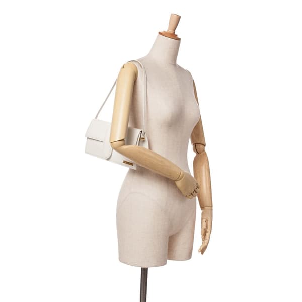 Pre-owned Jacquemus Calfskin Le Bambino Long White