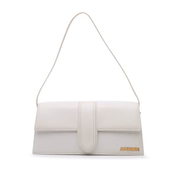 Pre-owned Jacquemus Calfskin Le Bambino Long White