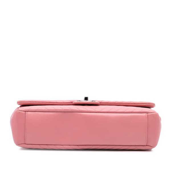 Pre-owned Chanel Medium Lambskin CC Crossing Flap Pink