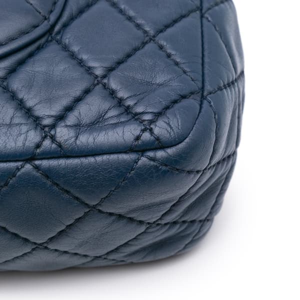 Pre-owned Chanel Medium Classic Calfskin Double Flap Blue