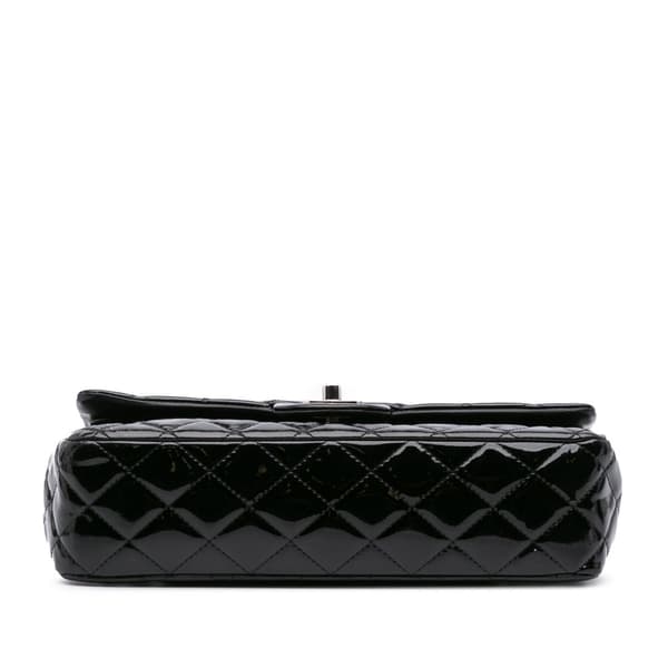 Pre-owned Chanel Medium Classic Patent Double Flap Black
