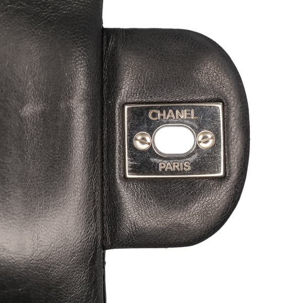 Pre-owned Chanel Medium Classic Patent Double Flap Black