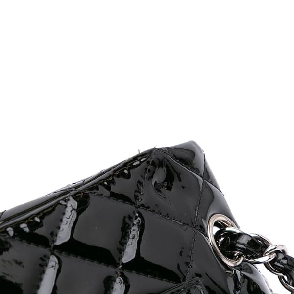 Pre-owned Chanel Medium Classic Patent Double Flap Black
