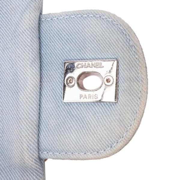 Pre-owned Chanel Jumbo Denim Canebiers Net Flap Blue