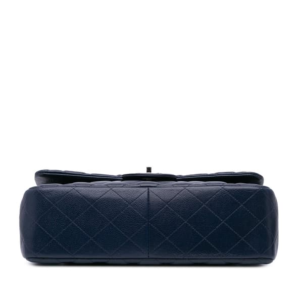 Pre-owned Chanel Jumbo Classic Caviar Double Flap Blue