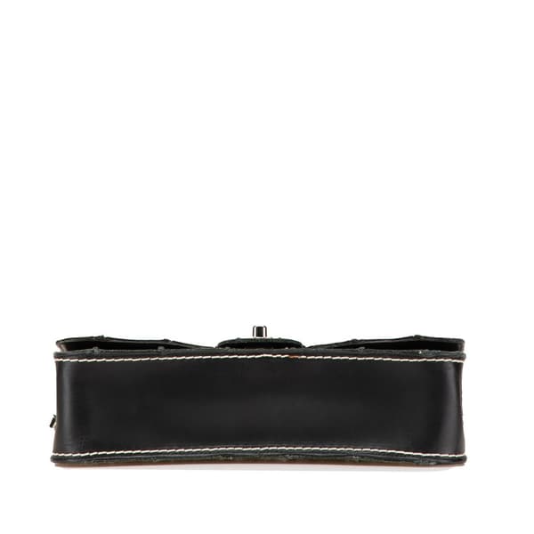 Pre-owned Chanel Lambskin Contrast Square Stitch Flap Black