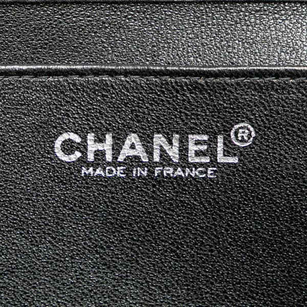 Pre-owned Chanel Lambskin Contrast Square Stitch Flap Black
