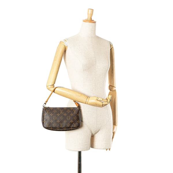 Pre-owned Louis Vuitton Monogram Pochette Accessoires Brown